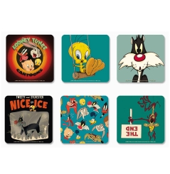 Looney Tunes - Cartoons Helden - Tweety - Sylvester - Coyote - 6er Set - Untersetzer 