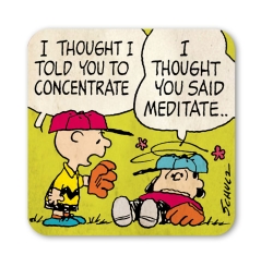 Peanuts - Charlie und Lucy - Concentrate / Meditate - Untersetzer 