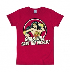 Wonder Woman - Girls Will Save The World - DC Comics - T-Shirt Print - Damen 