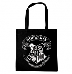 Harry Potter - Hogwarts - Logo Weiß - Baumwolltasche 