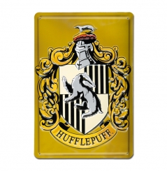 Harry Potter - Hufflepuff - Logo - Blechschild - aus robustem Stahblech - gewölbt mit Prägung - 20 x 30 cm 