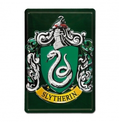 Harry Potter - Slytherin - Logo - Blechschild - aus robustem Stahblech - gewölbt mit Prägung - 20 x 30 cm 