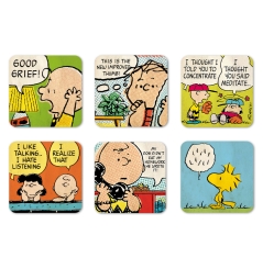 Peanuts - Charlie Brown & Freunde - Weise Worte - 6er Set - Untersetzer 