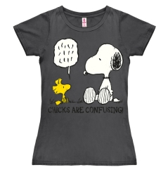 Peanuts - Chicks Are Confusing dark grey | L