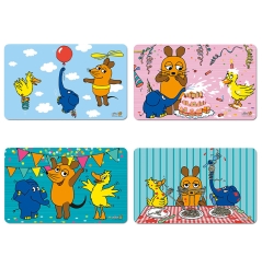 Die Sendung mit der Maus - Freunde - Party - 4er Set - Frühstücksbrettchen - Retro 