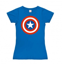 Captain America - Shield - Logo - Marvel Comics - Print T-Shirt - Women 