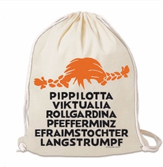 Pippi Longstocking - Pippilotta Viktualia ... - Gymsack - Drawstring Bag  