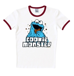SESAME ST.- COOKIE MONSTER white / dark red | S