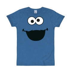 Sesame St.-Cookie Monster-Face azure blue | M