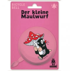 Der kleine Maulwurf - Fliegenpilz - Fahrradklingel - Retro - Ø 80 mm - pink 