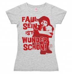 Pippi Langstrumpf - Faul Sein Ist Wunderschön - T-Shirt Print - Damen  