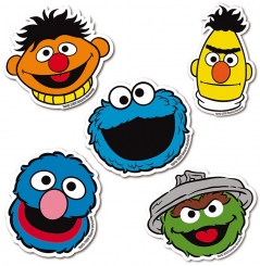 Sesame Street Heroes - Bert - Ernie - Cookie Monster - Grover - Oscar - Set of 5 - Fridge Magnets 