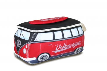 VW Bulli T1 - BUNE44 - Rot-Schwarz - Neopren - Tasche - Kulturbeutel - Kosmetiktasche 