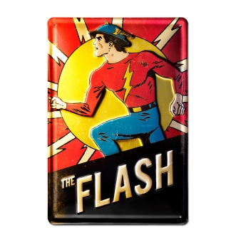 The Flash - DC Comics - Tin sign - Made of sturdy sheet steel - Curved with embossing - 20 x 30 cm 