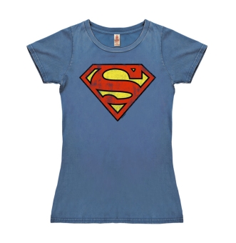 Superman - Logo - DC Comics - Vintage T-Shirt Print - Damen 