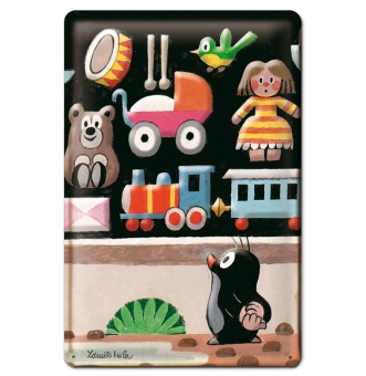 Der Kleine Maulwurf - Spielzeugladen - Blechschild - aus robustem Stahblech - gewölbt mit Prägung - 20 x 30 cm 