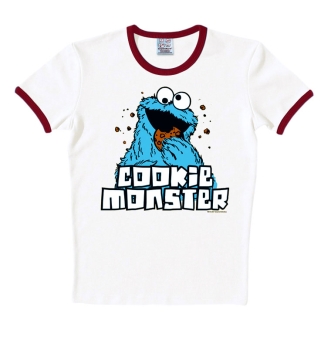 SESAME ST.- COOKIE MONSTER white / dark red | S