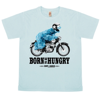 Sesame Street - Cookie Monster - Born To Be Hungry - Print - Vintage T-Shirt - Women 