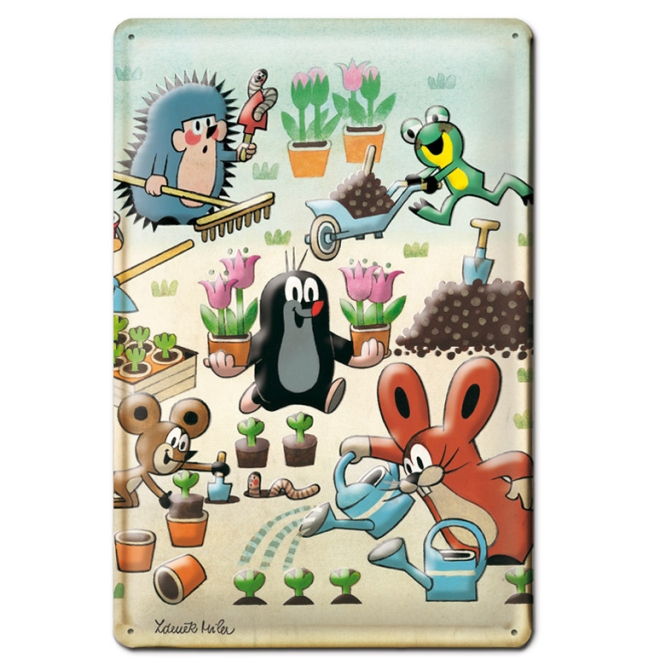 Der Kleine Maulwurf Garten Cartoon Blechschild Logoshirt