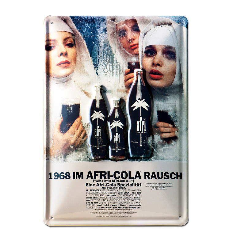 Afri-Cola Rausch - 19680im Afri-Cola Rausch - Tin sign - Made of sturdy  sheet steel - Curved with embossing - 35 x 50 cm