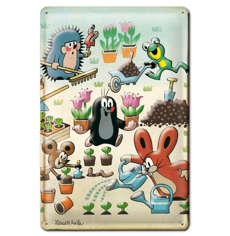 The Little Mole Garden Cartoon Tin Sign The Little Mole