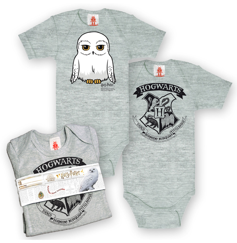 Harry Potter Hogwarts Logo Hedwig Baby Body Kurzarm 2er Set