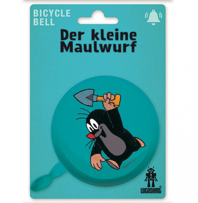 Der kleine Maulwurf - Schüppe - Fahrradklingel Retro - groß - Ø 80 mm -  blau | 