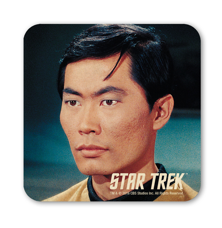 Logoshirt® Sottobicchiere Ufficiale Star Trek - Hikaru Sulu, 10x10 Cm, Base In Sughero Antiscivolo, Design Originale Su Licenza