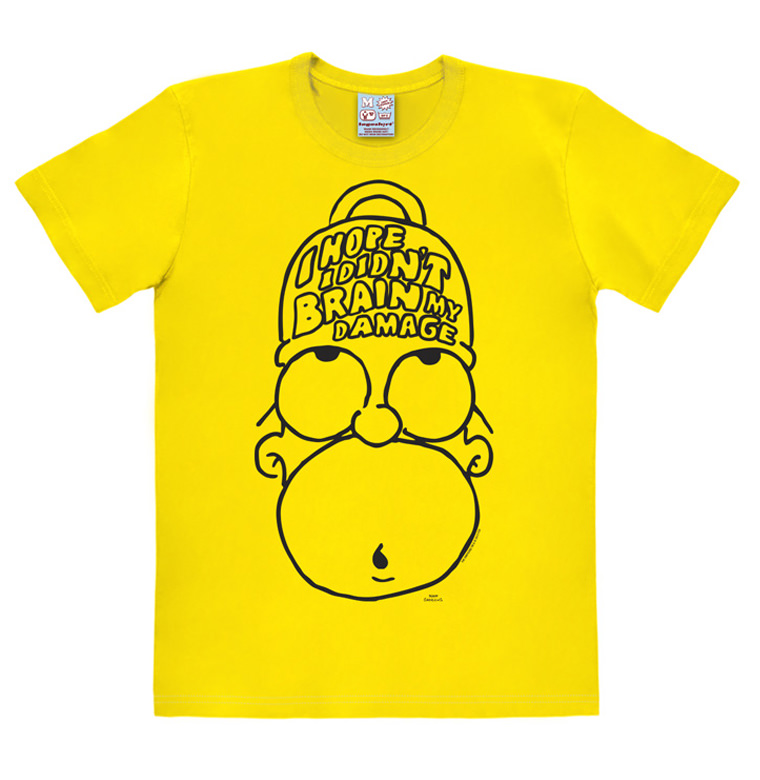 T Shirt Homer Simpson The Simpsons Brain My Damage The Simpsons Homer Brain My